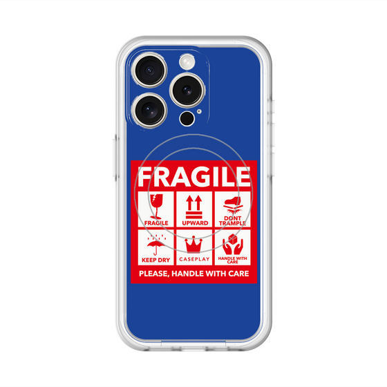 スリムプロテクションプレミアムケース with MagSafe［ FRAGILE Sticker - Blue ］