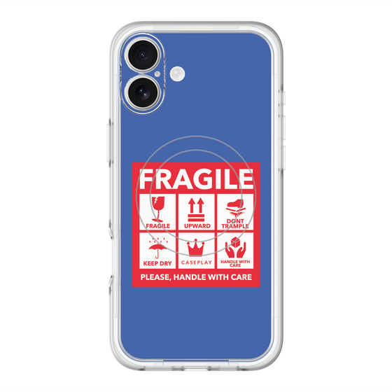 スリムプロテクションプレミアムケース with MagSafe［ FRAGILE Sticker - Blue ］