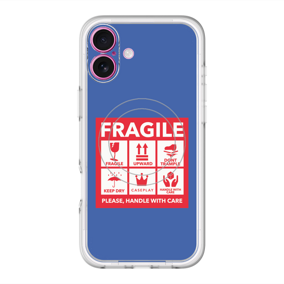 スリムプロテクションプレミアムケース with MagSafe［ FRAGILE Sticker - Blue ］