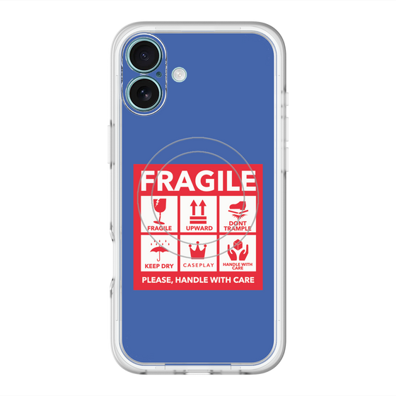 スリムプロテクションプレミアムケース with MagSafe［ FRAGILE Sticker - Blue ］