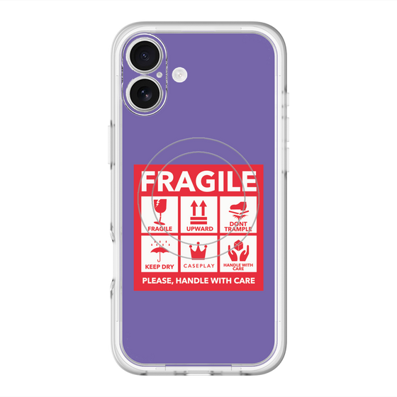 スリムプロテクションプレミアムケース with MagSafe［ FRAGILE Sticker - Purple ］
