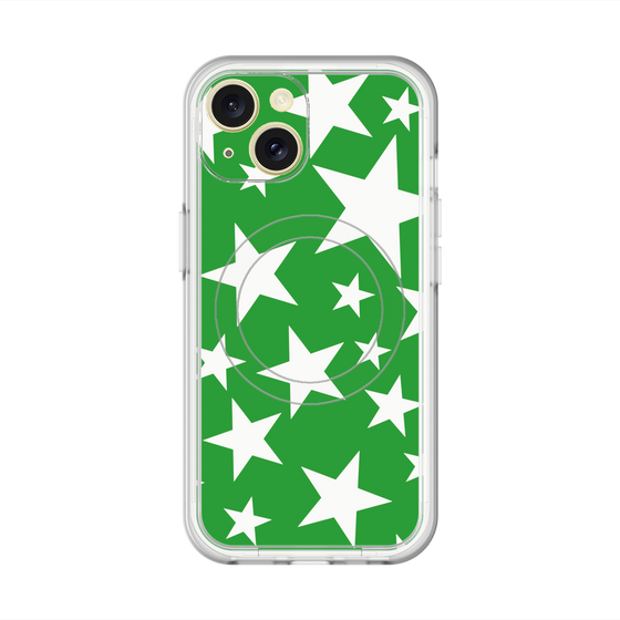 スリムプロテクションプレミアムケース with MagSafe［ Stars - Green ］