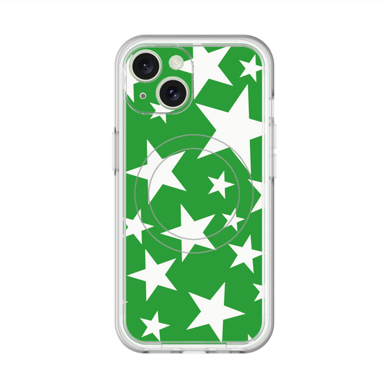 スリムプロテクションプレミアムケース with MagSafe［ Stars - Green ］
