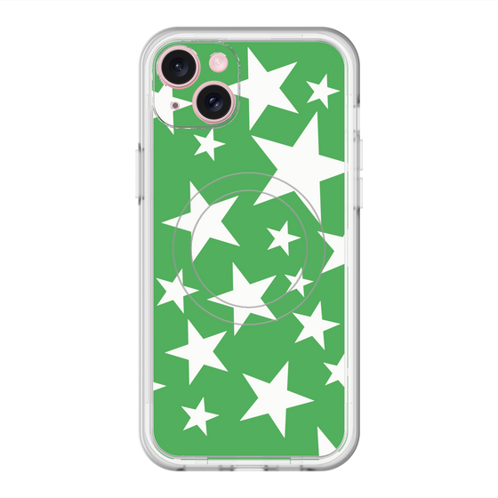 スリムプロテクションプレミアムケース with MagSafe［ Stars - Green ］