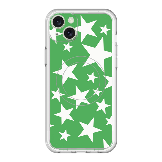 スリムプロテクションプレミアムケース with MagSafe［ Stars - Green ］