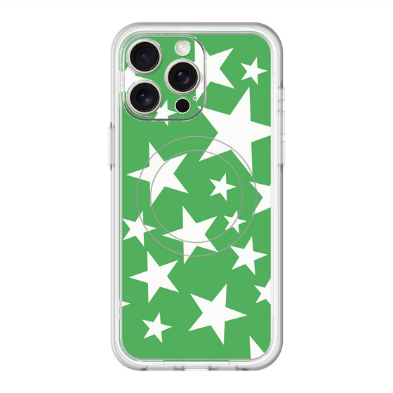 スリムプロテクションプレミアムケース with MagSafe［ Stars - Green ］