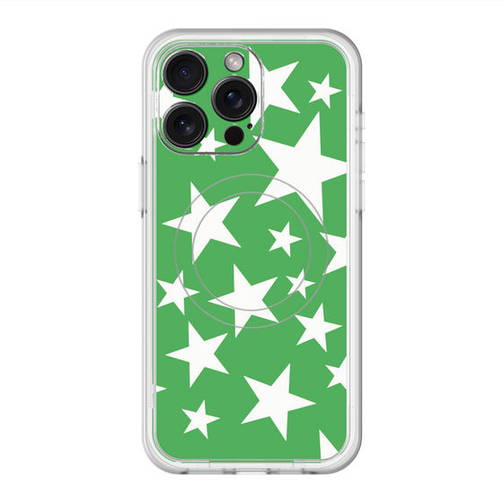 スリムプロテクションプレミアムケース with MagSafe［ Stars - Green ］