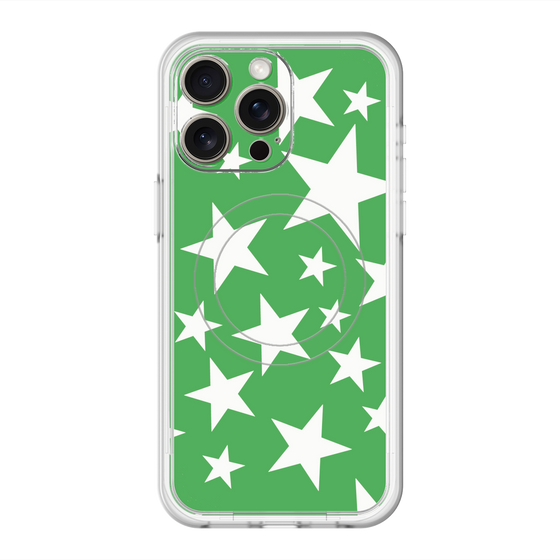 スリムプロテクションプレミアムケース with MagSafe［ Stars - Green ］