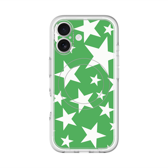 スリムプロテクションプレミアムケース with MagSafe［ Stars - Green ］