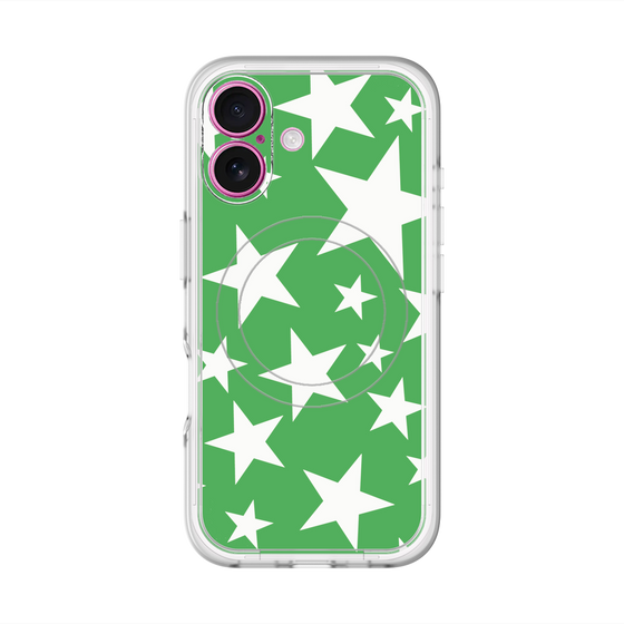 スリムプロテクションプレミアムケース with MagSafe［ Stars - Green ］