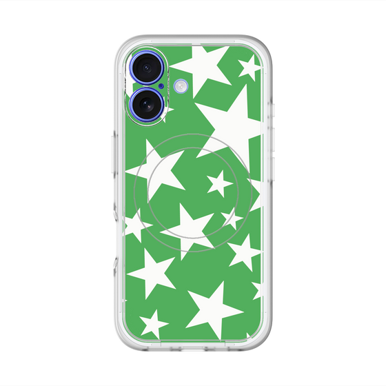 スリムプロテクションプレミアムケース with MagSafe［ Stars - Green ］