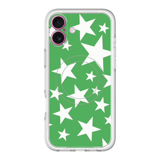 スリムプロテクションプレミアムケース with MagSafe［ Stars - Green ］