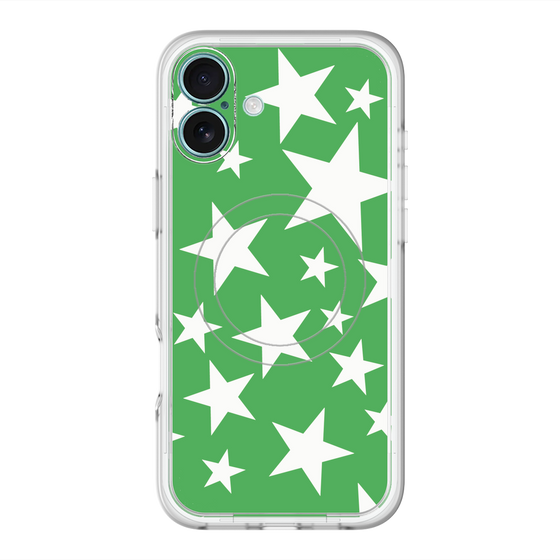 スリムプロテクションプレミアムケース with MagSafe［ Stars - Green ］