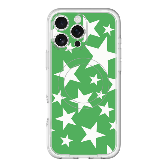 スリムプロテクションプレミアムケース with MagSafe［ Stars - Green ］