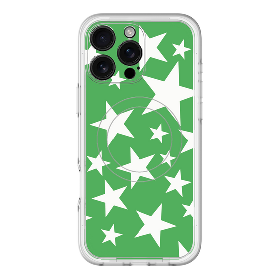 スリムプロテクションプレミアムケース with MagSafe［ Stars - Green ］