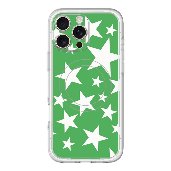 スリムプロテクションプレミアムケース with MagSafe［ Stars - Green ］