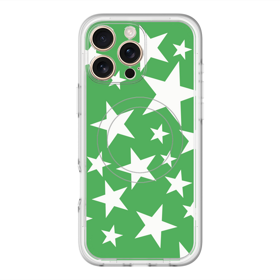 スリムプロテクションプレミアムケース with MagSafe［ Stars - Green ］