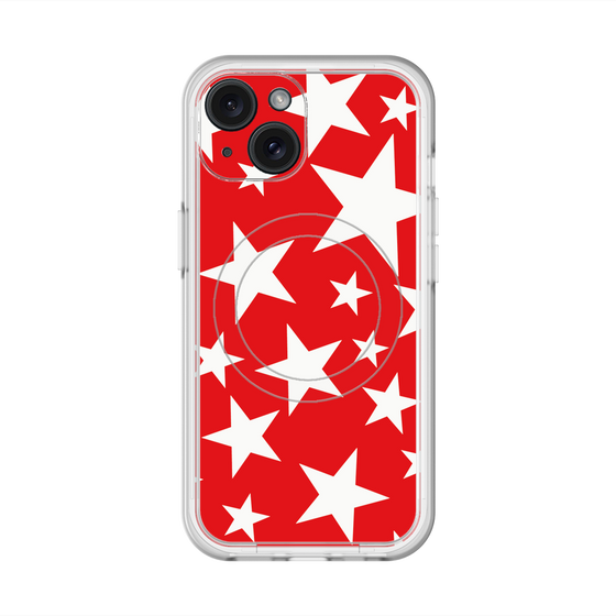 スリムプロテクションプレミアムケース with MagSafe［ Stars - Red ］