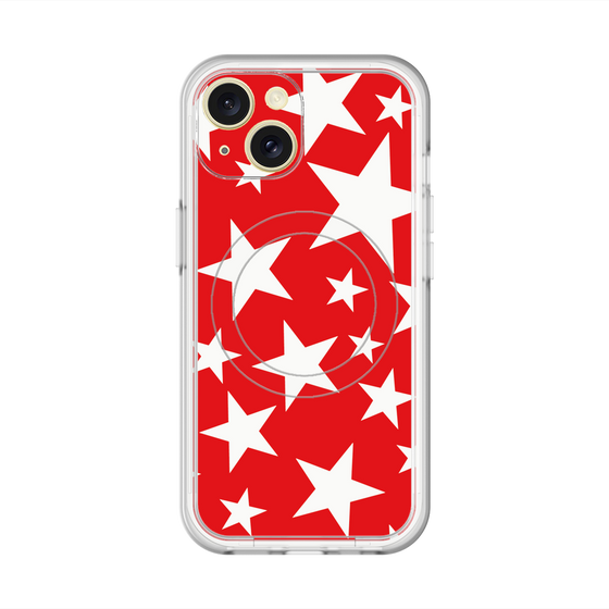 スリムプロテクションプレミアムケース with MagSafe［ Stars - Red ］