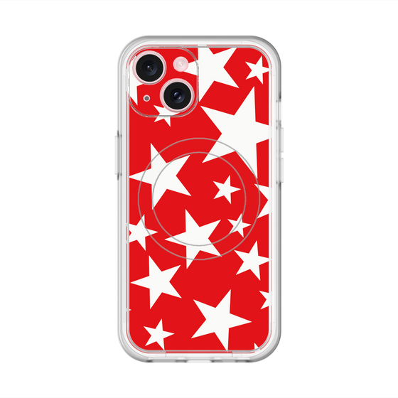 スリムプロテクションプレミアムケース with MagSafe［ Stars - Red ］
