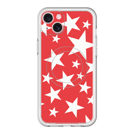 スリムプロテクションプレミアムケース with MagSafe［ Stars - Red ］