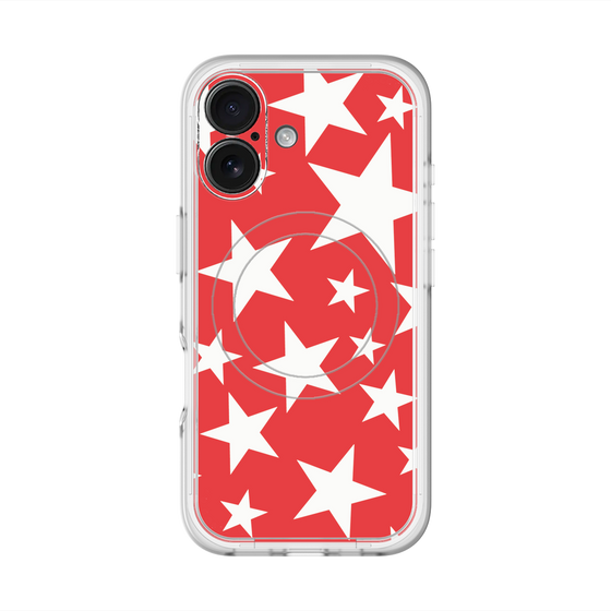 スリムプロテクションプレミアムケース with MagSafe［ Stars - Red ］