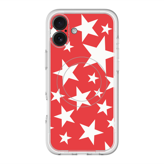 スリムプロテクションプレミアムケース with MagSafe［ Stars - Red ］