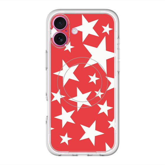 スリムプロテクションプレミアムケース with MagSafe［ Stars - Red ］