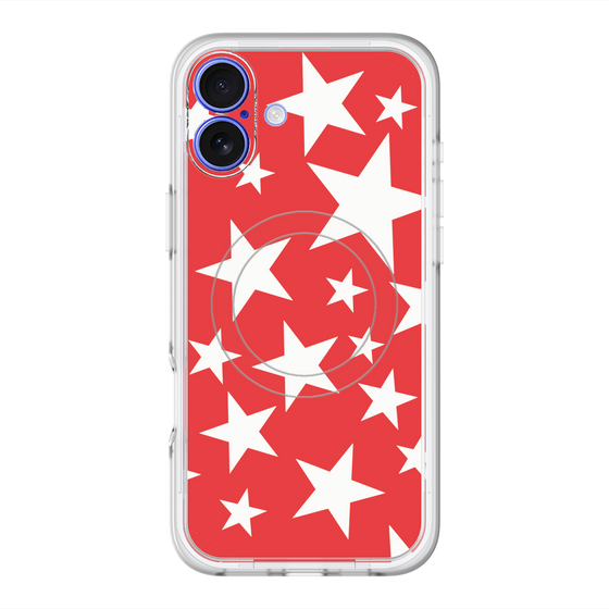 スリムプロテクションプレミアムケース with MagSafe［ Stars - Red ］