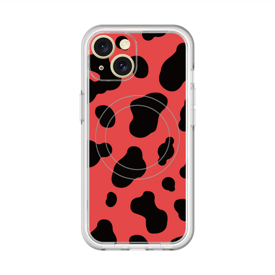 スリムプロテクションプレミアムケース with MagSafe［ Cow - Red ］