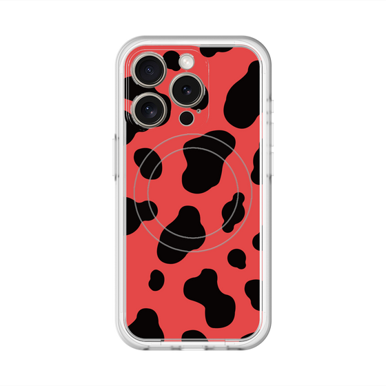 スリムプロテクションプレミアムケース with MagSafe［ Cow - Red ］