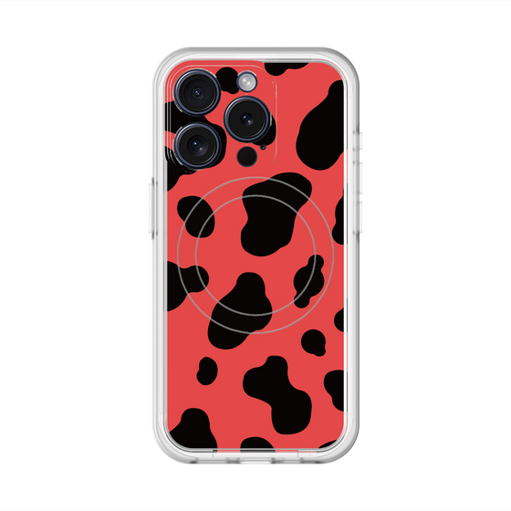 スリムプロテクションプレミアムケース with MagSafe［ Cow - Red ］