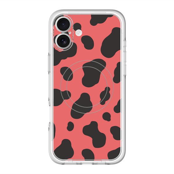 スリムプロテクションプレミアムケース with MagSafe［ Cow - Red ］