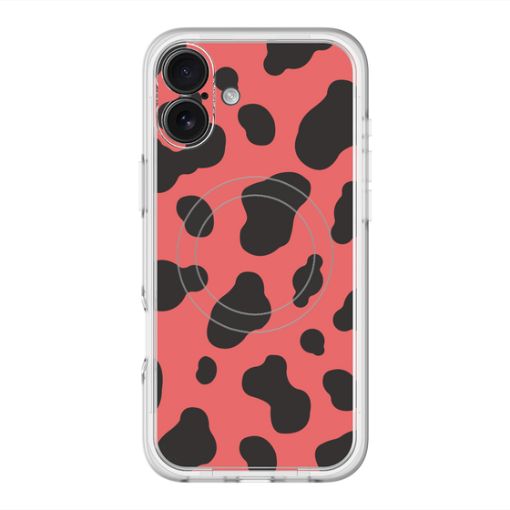 スリムプロテクションプレミアムケース with MagSafe［ Cow - Red ］