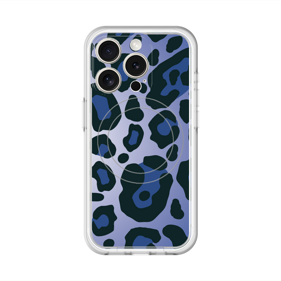 スリムプロテクションプレミアムケース with MagSafe［ Leopard - Blue ］