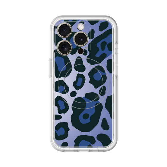 スリムプロテクションプレミアムケース with MagSafe［ Leopard - Blue ］