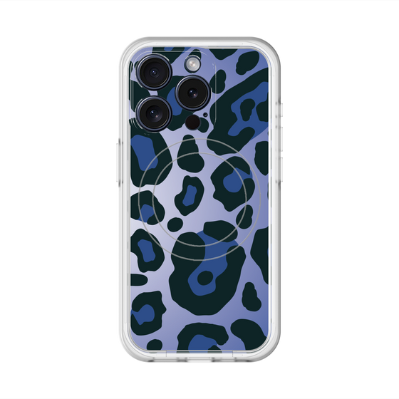 スリムプロテクションプレミアムケース with MagSafe［ Leopard - Blue ］