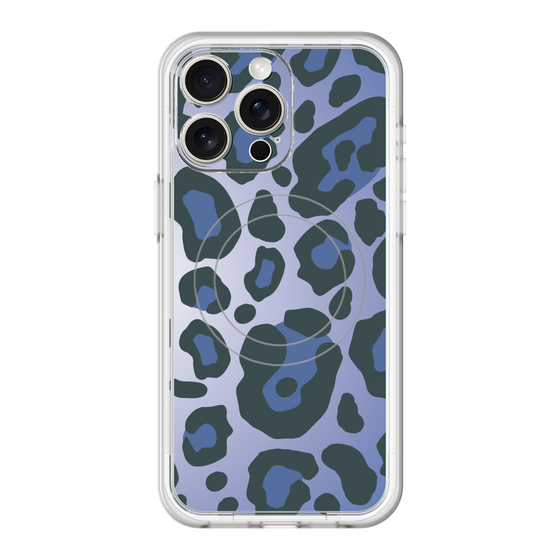スリムプロテクションプレミアムケース with MagSafe［ Leopard - Blue ］