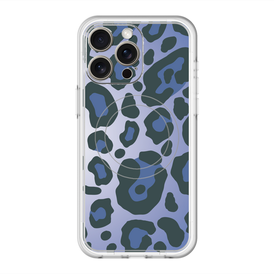 スリムプロテクションプレミアムケース with MagSafe［ Leopard - Blue ］