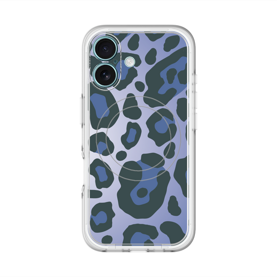 スリムプロテクションプレミアムケース with MagSafe［ Leopard - Blue ］