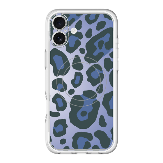 スリムプロテクションプレミアムケース with MagSafe［ Leopard - Blue ］