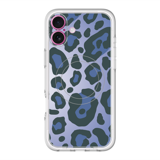 スリムプロテクションプレミアムケース with MagSafe［ Leopard - Blue ］