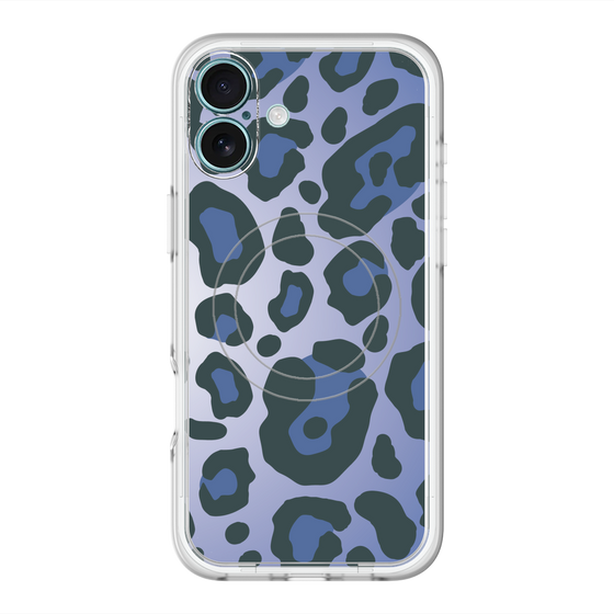 スリムプロテクションプレミアムケース with MagSafe［ Leopard - Blue ］