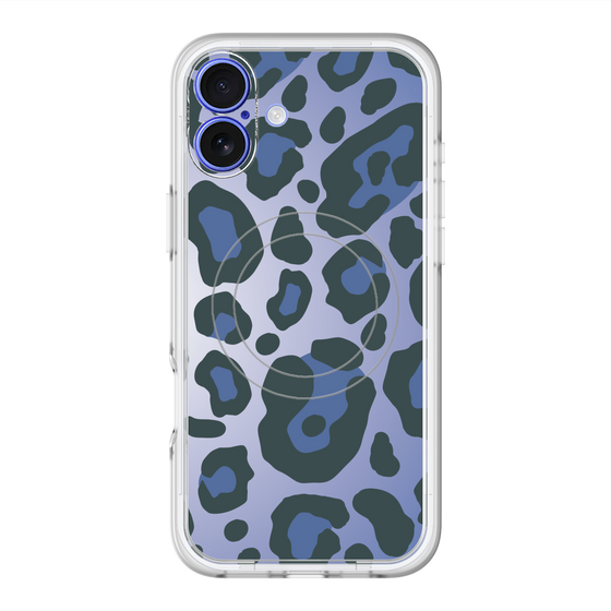 スリムプロテクションプレミアムケース with MagSafe［ Leopard - Blue ］