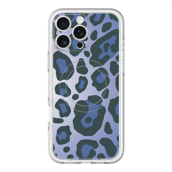 スリムプロテクションプレミアムケース with MagSafe［ Leopard - Blue ］