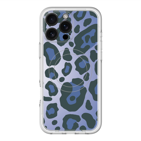 スリムプロテクションプレミアムケース with MagSafe［ Leopard - Blue ］