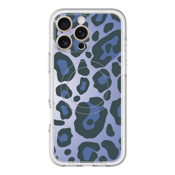 スリムプロテクションプレミアムケース with MagSafe［ Leopard - Blue ］