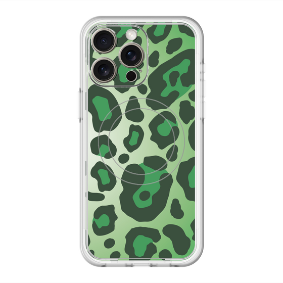 スリムプロテクションプレミアムケース with MagSafe［ Leopard - Green ］