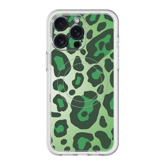スリムプロテクションプレミアムケース with MagSafe［ Leopard - Green ］