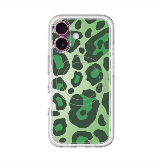 スリムプロテクションプレミアムケース with MagSafe［ Leopard - Green ］